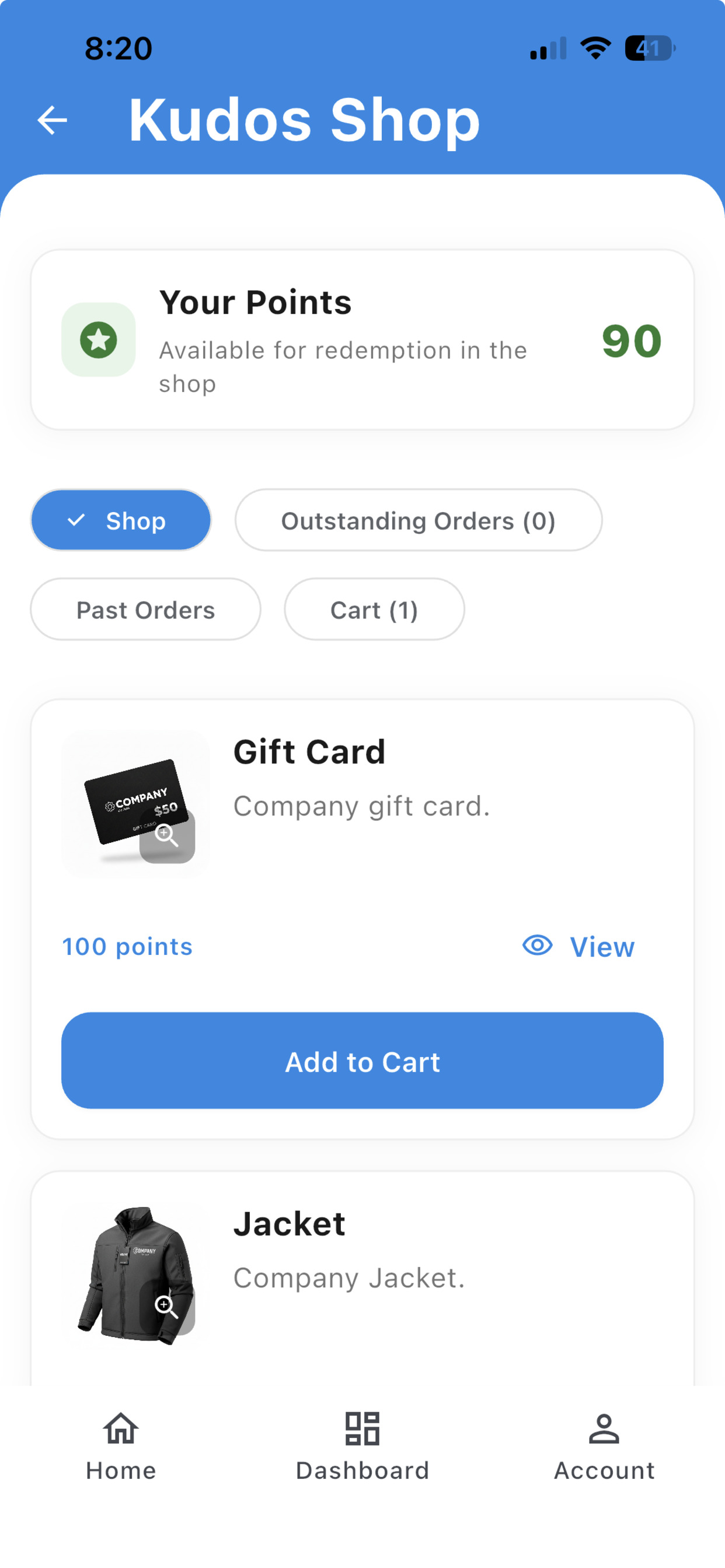 Kudos Shop screenshot
