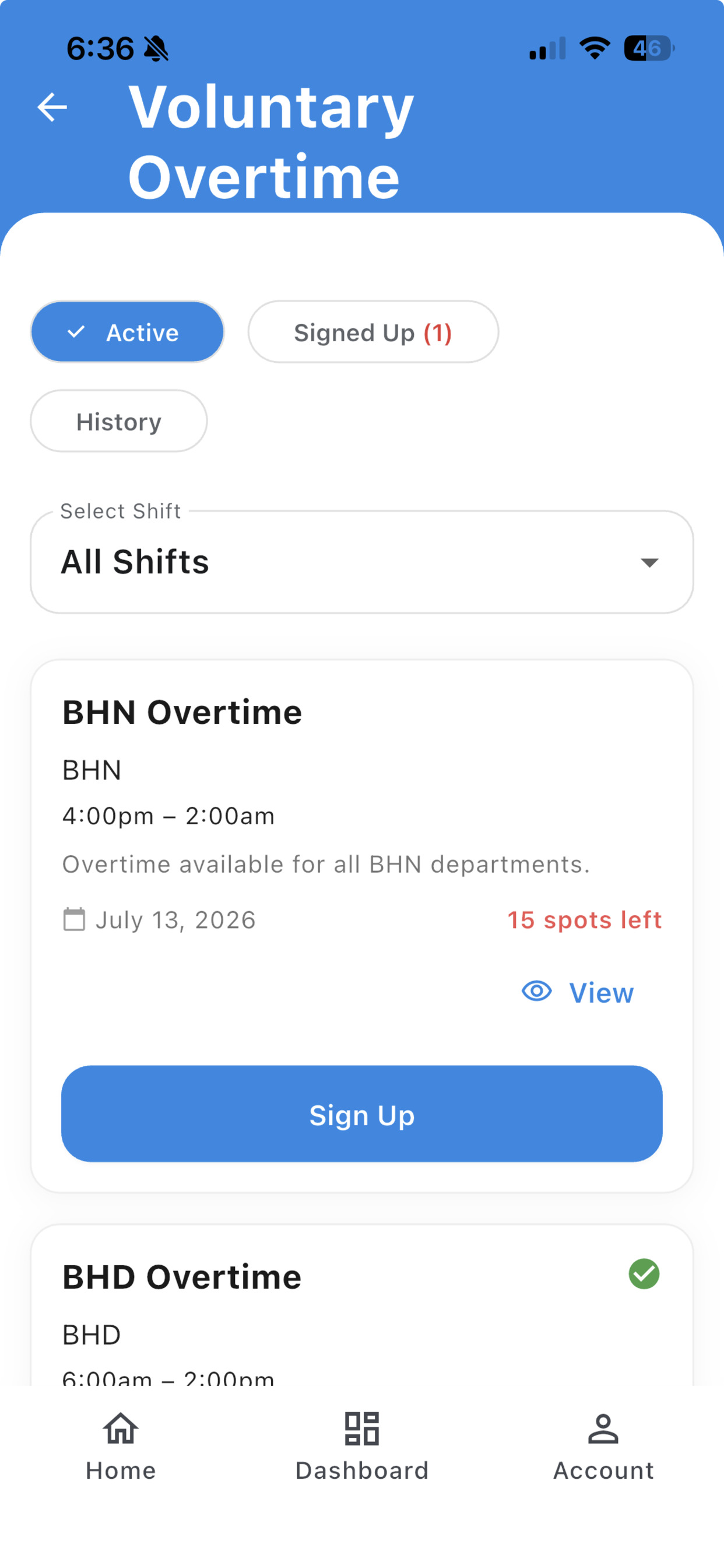 Overtime + Coverage screenshot