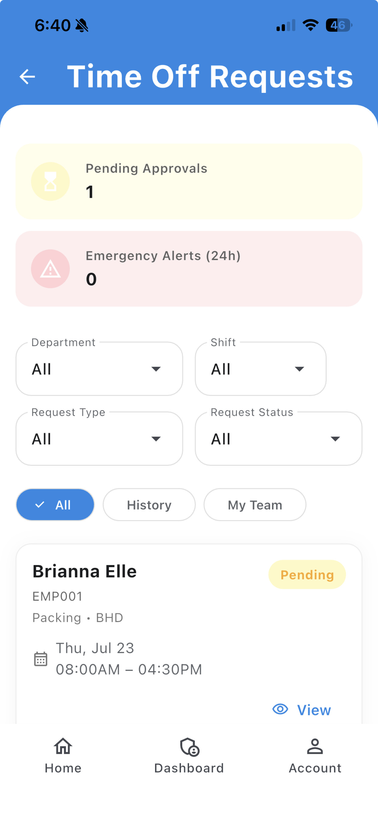 Time-Off screenshot